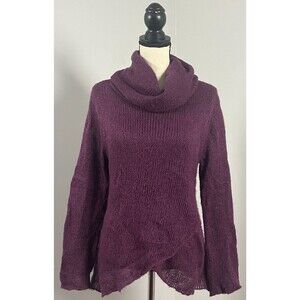 Wooden Ships Clare Cowl Neck Sweater Purple Mohair Wool Blend Women's S/M